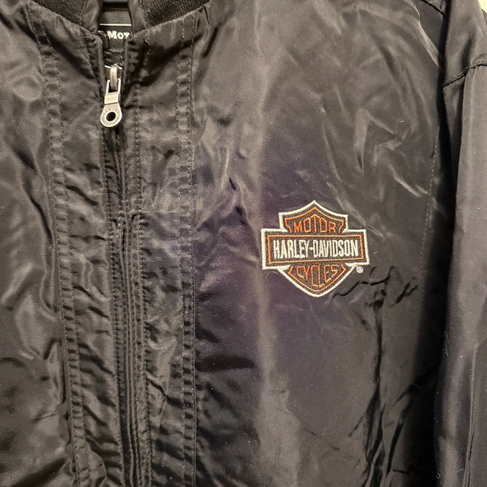 Harley-Davidson Black Nylon Bomber Jacket size XL - Picture 3 of 7